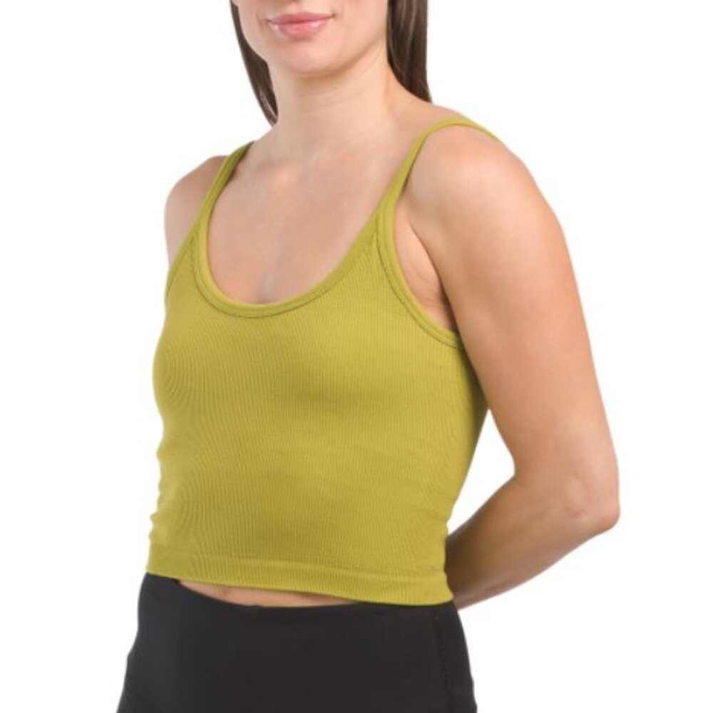 NWT CREAM YOGA Kendall Green Crop Tank